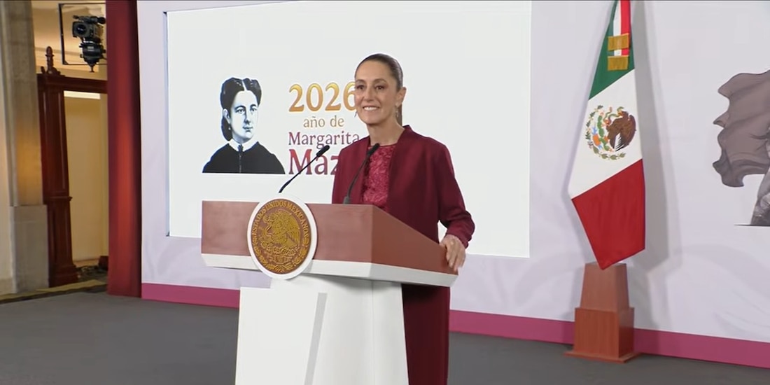 Claudia Sheinbaum este jueves en Palacio Nacional.