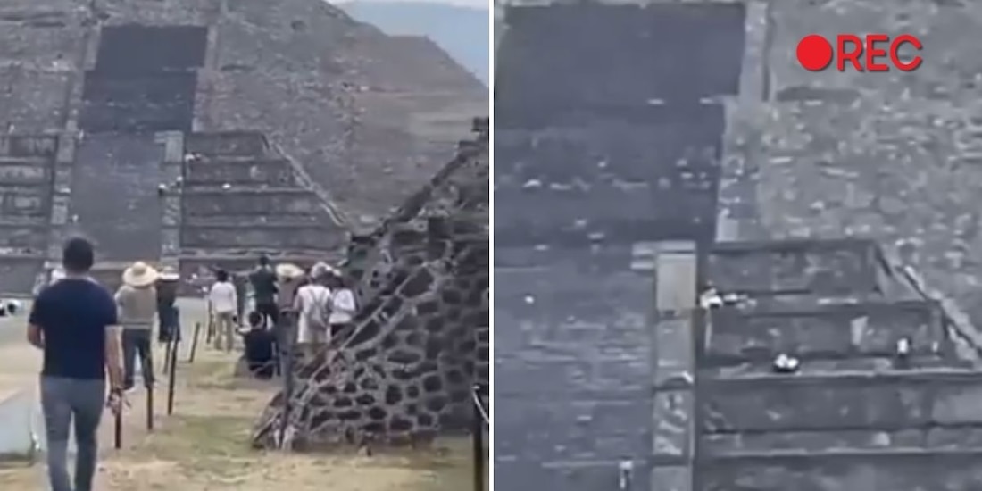 Captan en VIDEO disparos en zona arqueológica de Teotihuacán.