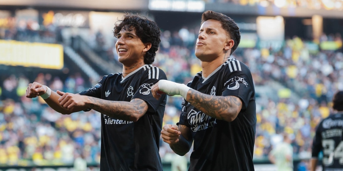 Jugadores del América en un partido de la Legues Cup