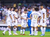 Futbolistas de Pumas durante su juego de la Fecha 1 de la Liga MX contra FC Juárez.