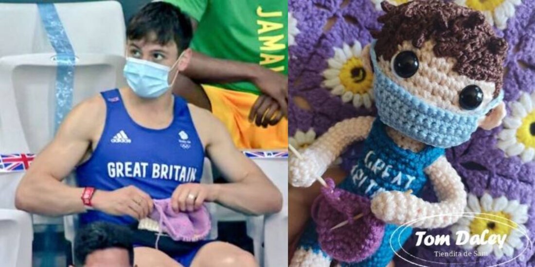 Una joven artesana mexicana le hace un homenaje a Tom Daley con un muñeco tejido