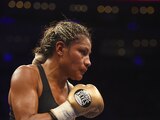 Mariana 'Barby' Juárez durante uno de sus combates de box.