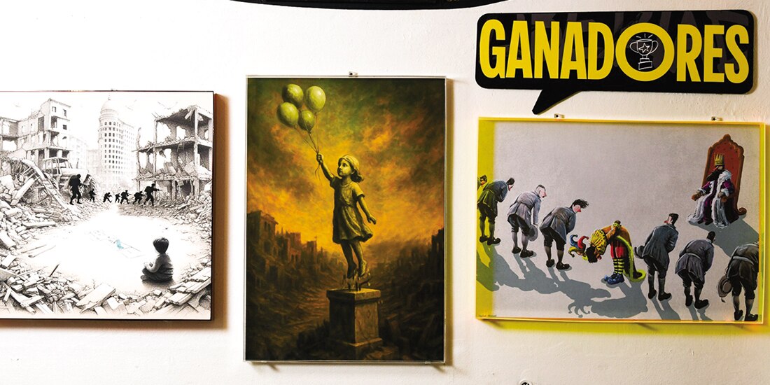 Los tres primeros lugares del concurso en la exhibición