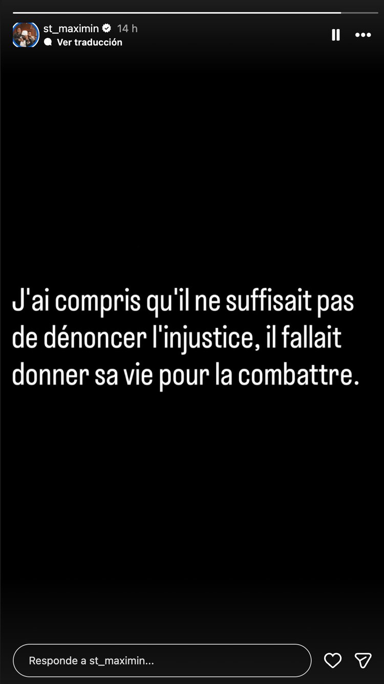 Allan Saint-Maximin compartió un misterioso mensaje en sus instastories.