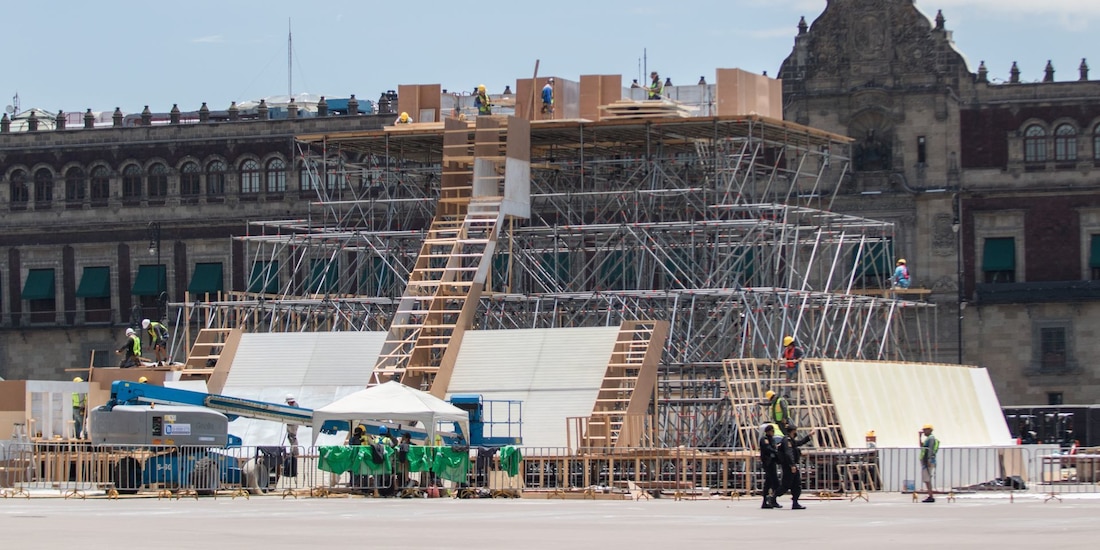 Instalación de la maqueta del Templo Mayor, el pasado 2 de agosto.
