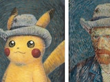 Naoyo Kimura, Pikachú inspirado por Autorretrato con sombrero de fieltro gris, de Vincent Van Gogh, 1887.