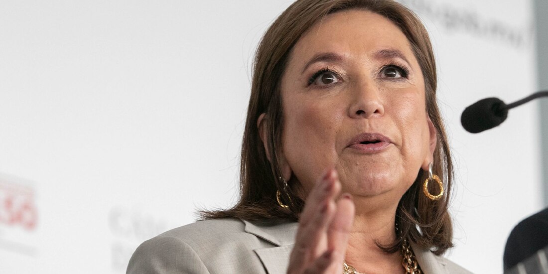 Xóchitl Gálvez durante una conferencia