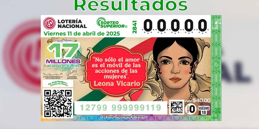 Resultados del Sorteo Superior 2841 del 11 de abril del 2025.