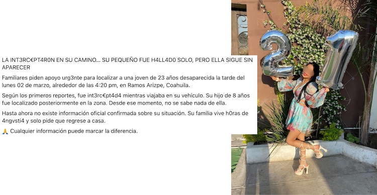 Denuncian presunta desapación de Verónica "N" "Lady relojes", antes de que se informara que había sido detenida