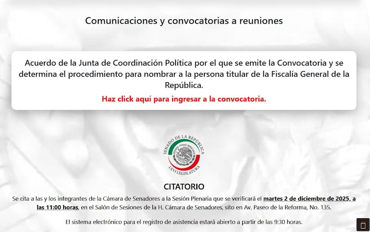 La Cámara Alta abrió el proceso formal para renovar la titularidad de la FGR tras la renuncia de Gertz Manero.