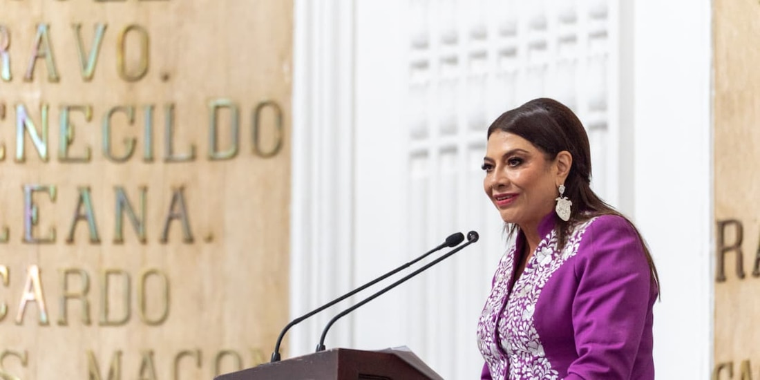 Clara Brugada, Jefa de Gobierno, este miércoles en el Congreso local.