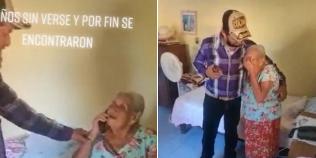 Hombre se reencuentra con su mamá tras 17 años sin verse; su reacción se viraliza (VIDEO).