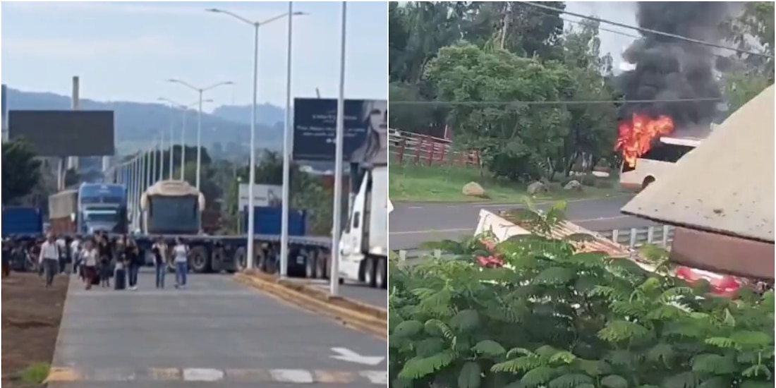 Bloqueos carreteros en Michoacán, el 1 de agosto de 2026.