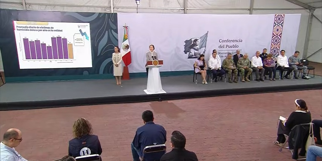 La titular del SESNSP, Marcela Figueroa, presentó en Colima el reporte sobre la reducción de homicidios en la entidad.