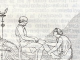En el Canto XIX de la Odisea, la nodriza Euriclea descubre la cicatriz
de Odiseo al lavarle los pies, mientras Penélope permanece pensativa.
