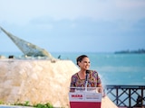 LA MANDATARIA estatal, ayer, en Chetumal