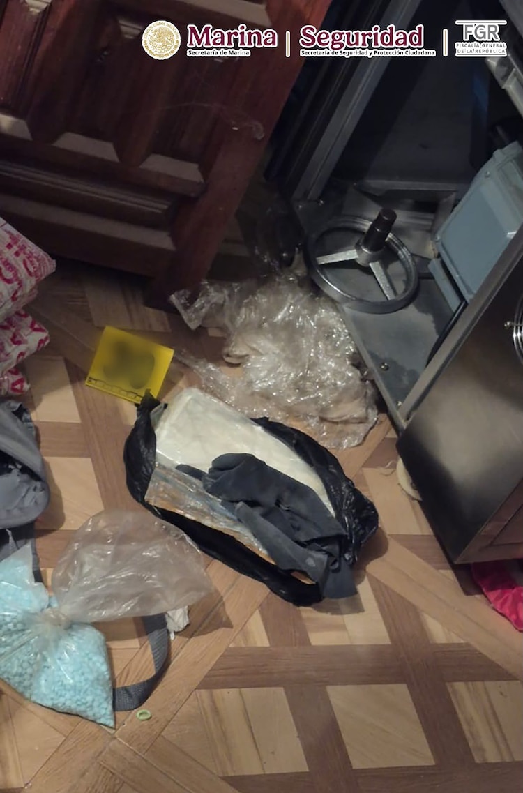 Autoridades federales decomisaron drogas y precursores químicos en operativo en Zapopan, Jalisco.