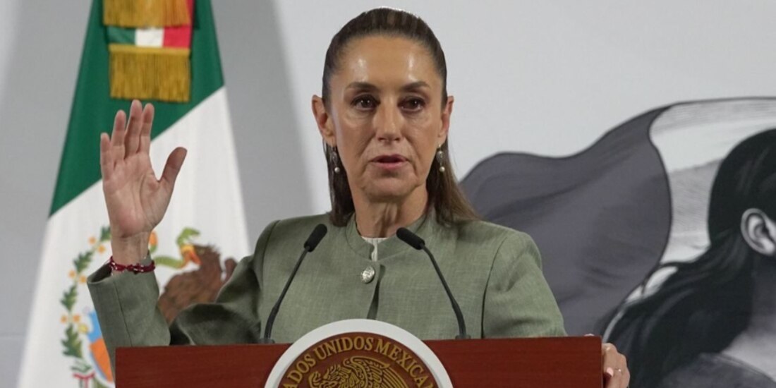 Claudia Sheinbaum, Presidenta de México, ayer, en conferencia de prensa.