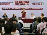 Claudia Sheinbaum en la presentación de su propuesta para el tema educativo.