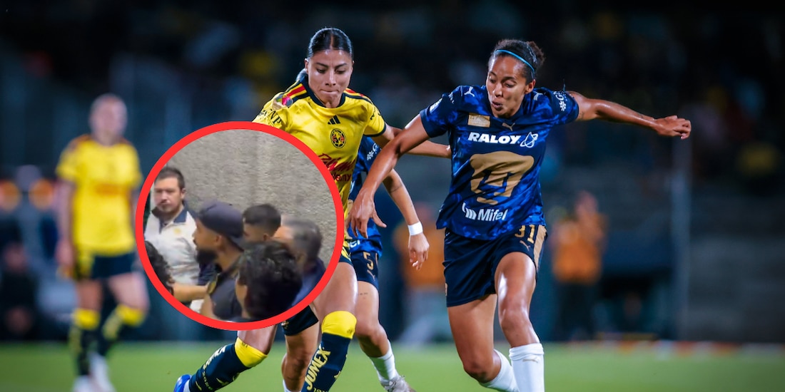 Aficionados agredieron a policías durante el Pumas vs América de la Liga MX Femenil.