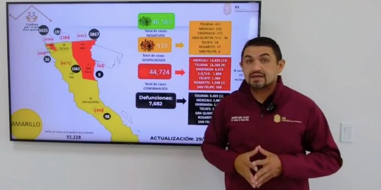 El secretario de Salud de Baja California, Alonso Pérez Rico, el 30 de marzo de 2021.