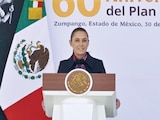 La Presidenta Claudia Sheinbaum, ayer en conferencia en Palacio Nacional.