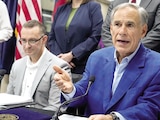 El gobernador de Texas, ayer, en conferencia de prensa.