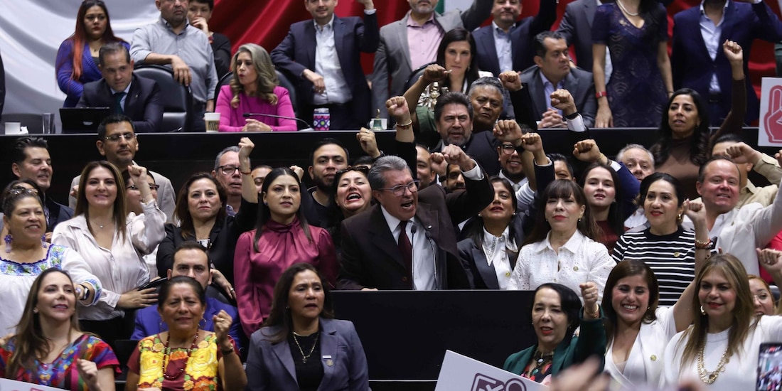 Ricardo Monreal, coordinador de la bancada de Morena, durante su participación en Reforma Electoral en la Cámara de Diputados