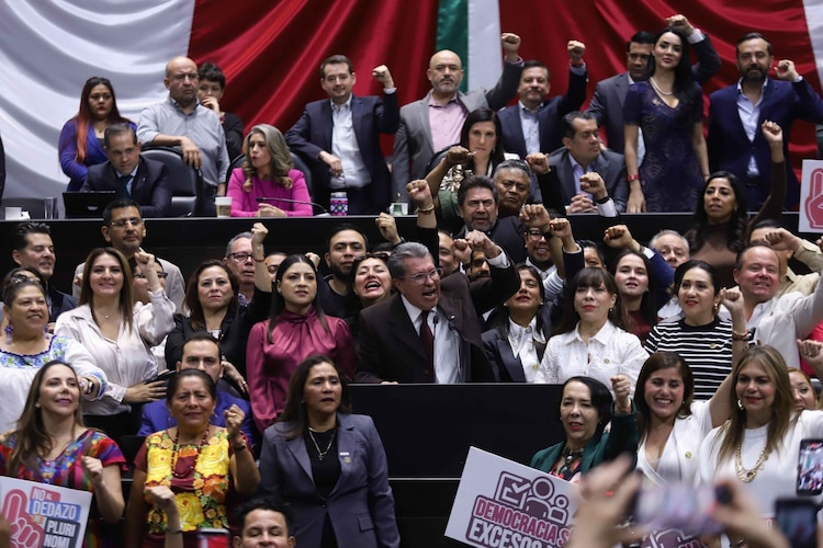 Ricardo Monreal, coordinador de la bancada de Morena, durante su participación en Reforma Electoral en la Cámara de Diputados