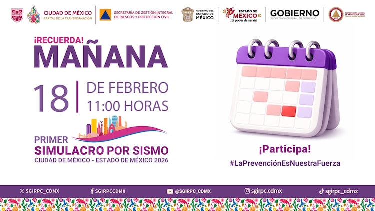 Primer Simulacro 2026 CDMX y Edomex