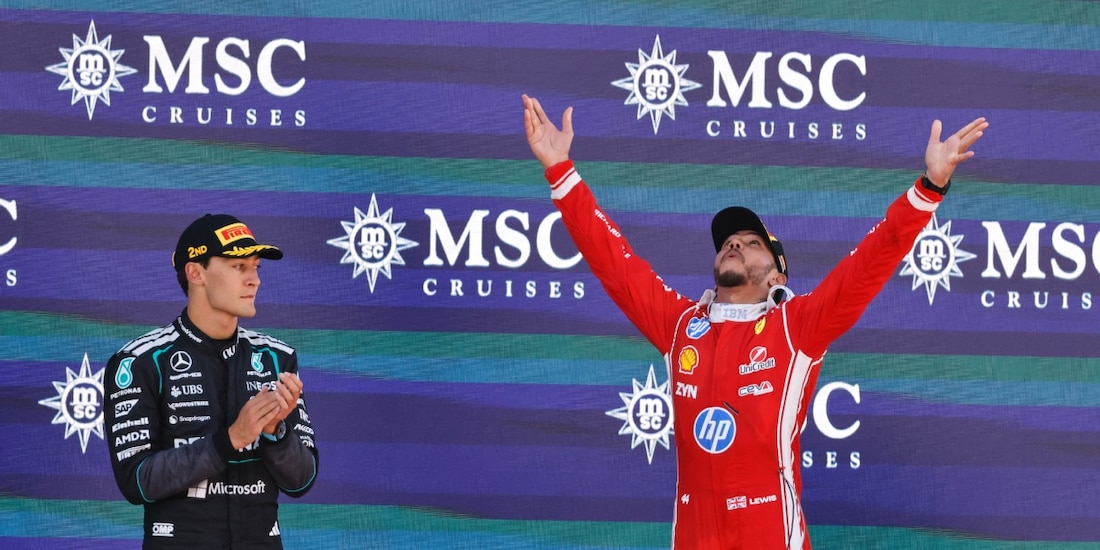 Lewis Hamilton celebra en el GP de Barcelona-Cataluña de F1