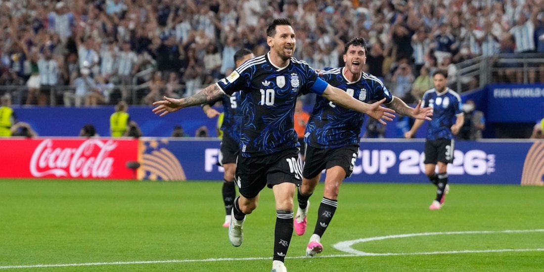 Lionel Messi celebra su gol ante Jordania en la Copa del Mundo 2026