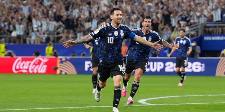 Lionel Messi celebra su gol ante Jordania en la Copa del Mundo 2026