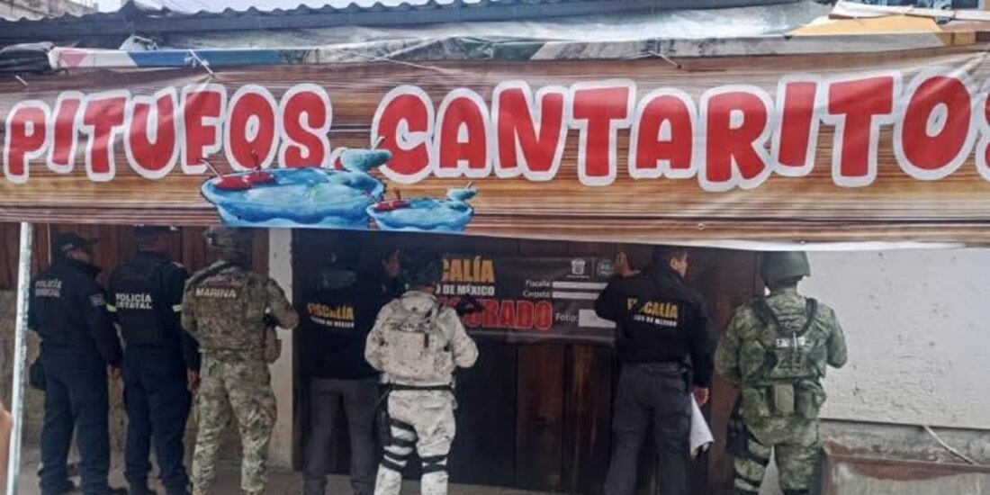Uno de los antros clausurados durante los operativos realizados por fuerzas federales y estatales el pasado fin de semana en el Estado de México.