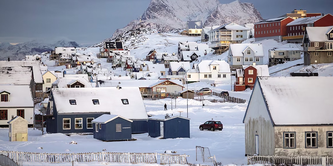 Vista de edificios en Nuuk el día de la reunión: EU, Dinamarca y Groenlandia, ayer.