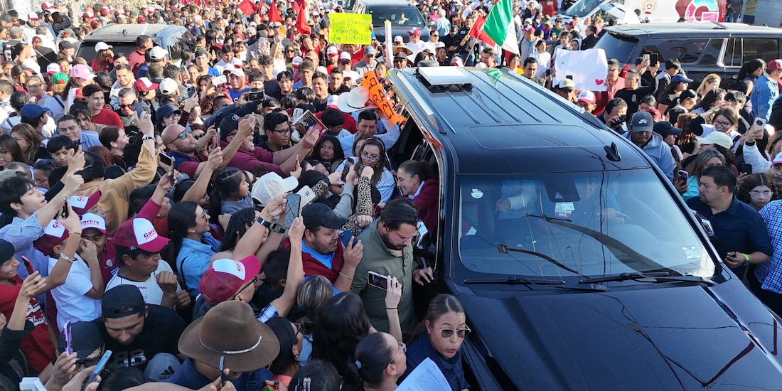 Así fue recibida la Presidenta Claudia Sheinbaum en Nuevo León.