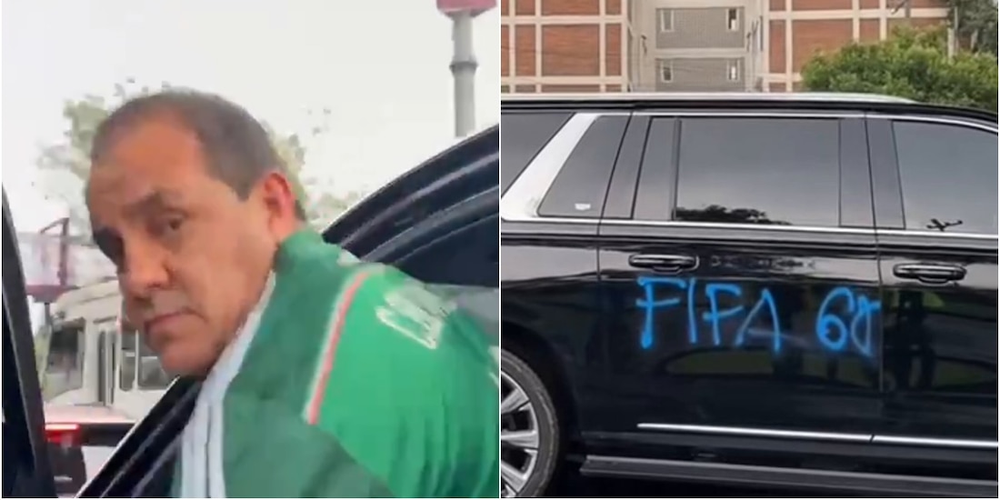 Manifestantes encaran a Cuauhtémoc Blanco.