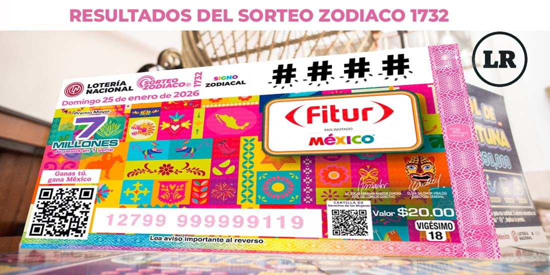 Resultados Sorteo Zodiaco 1732 del 25 de enero del 2026 de Lotería Nacional.