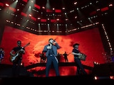 Grupo Frontera en concierto de su “Triste pero bien c*brón Tour”, en el escenario de la Arena Ciudad de México.