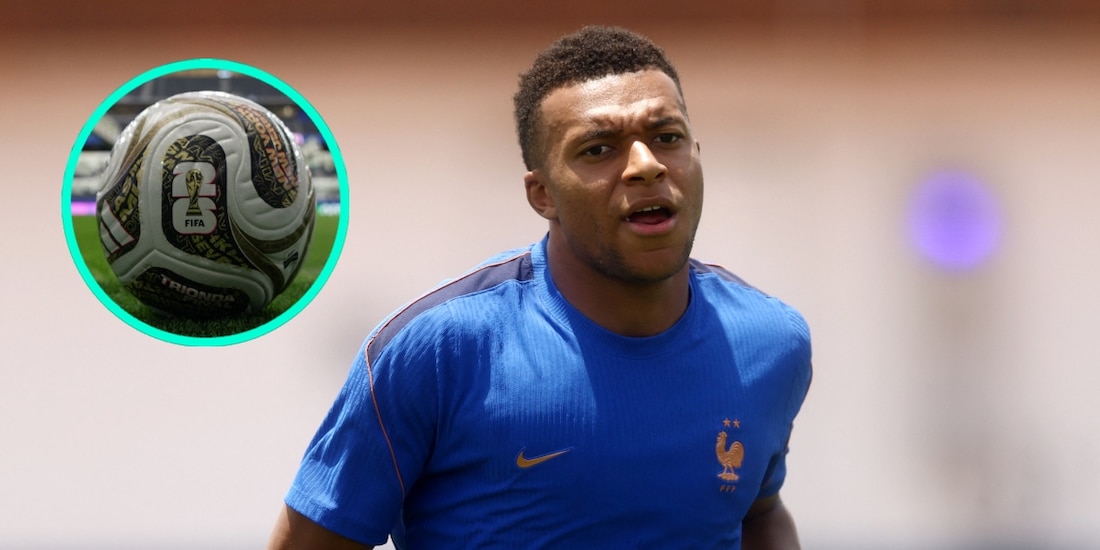 Kylian Mbappé examinó de manera minuciosa el balón con el que se jugarán semifinales del Mundial 2026.
