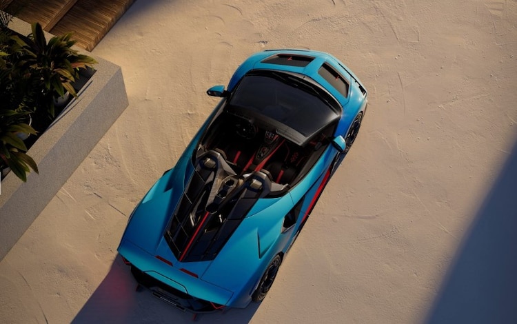 Vista cenital del Fenomeno Roadster de Lamborghini.