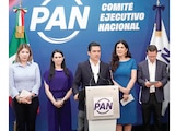 CONFERENCIA de prensa del Comité Ejecutivo de Acción Nacional, ayer.