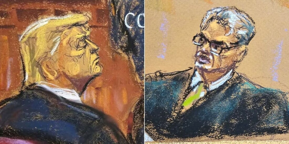 Donald Trump (izq.) arremete contra el juez Juan Merchan (der.) por resolución en caso de Stormy Daniels.