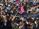Aficionados del Querétaro, durante un juego del club en la Liga MX.
