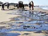 Aspecto de una de las playas afectadas por el reciente derrame de hidrocarburo sobre las costas del Golfo de México