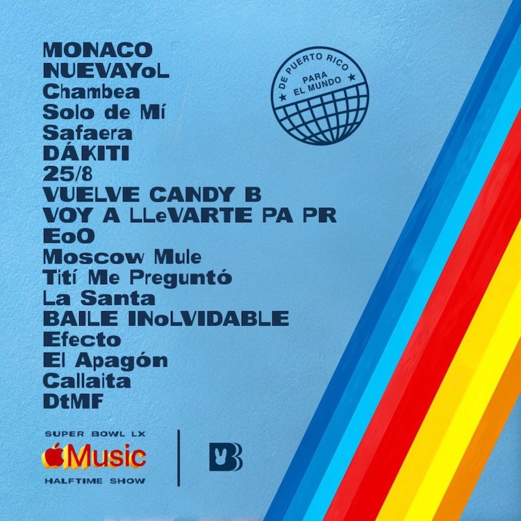Setlis de Bad Bunny Super Bowl 2026
