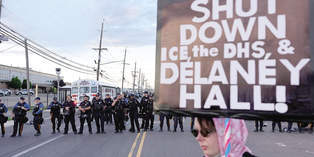 Protesta contra el ICE en el centro de detención de Nueva Jersey, el 31 de mayo.
