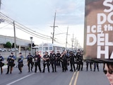 Protesta contra el ICE en el centro de detención de Nueva Jersey, el 31 de mayo.
