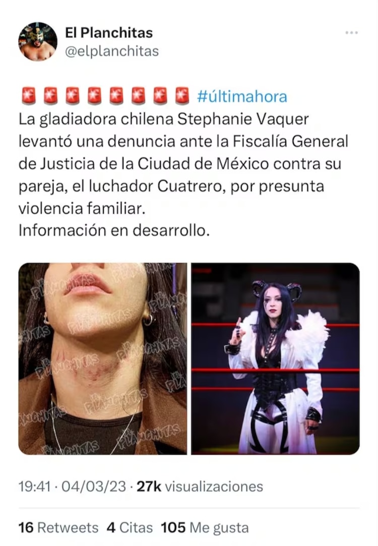 Denuncia de la luchadora Stephanie Vaquer