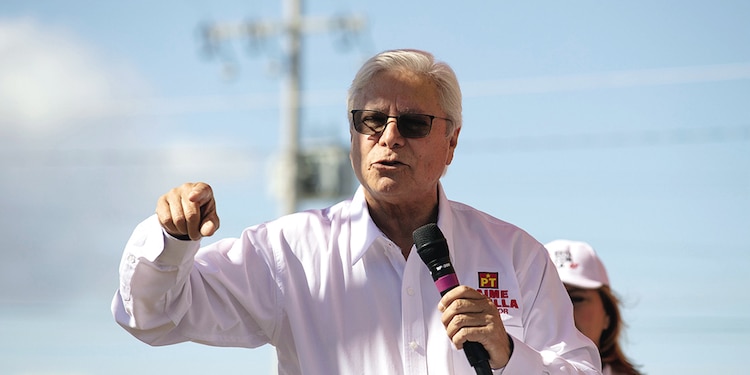 El exmandatario estatal, durante su campaña por la candidatura al Senado, el 2 de marzo de 2024.